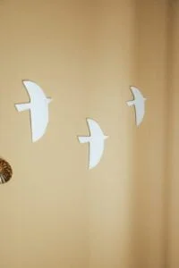 décoration murale originale oiseau porcelaine