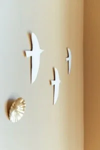 décoration murale originale oiseau porcelaine