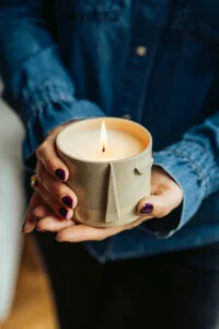 bougie parfumée artisanale réutilisable