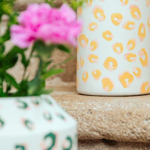 vase motif léopard fait main