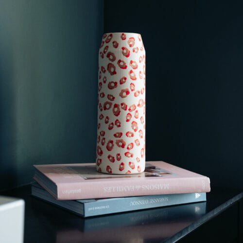 vase motif léopard fait main