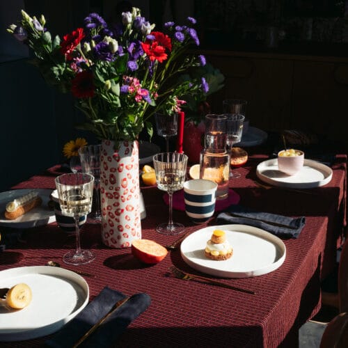 vase motif léopard fait main