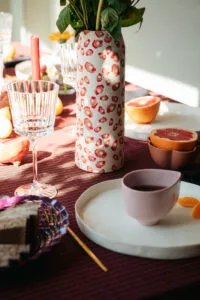 vase motif léopard fait main